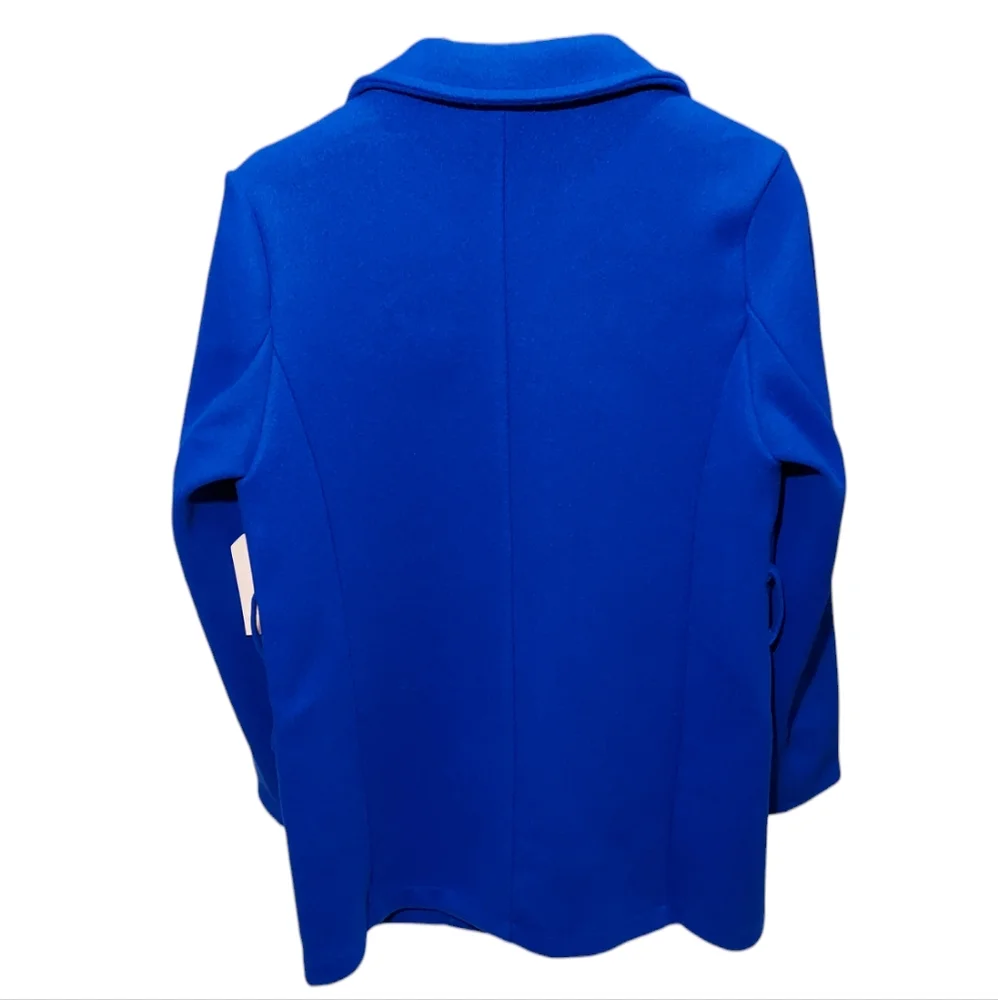 Blashe Women Royal Blue Belted Blazer Coat Jacket Single Button Size S. M. L.